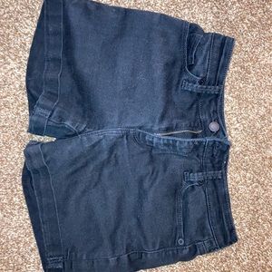 Black jean shorts